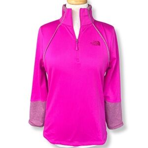 The North Face Women’s Pink Quarter Zip Fleece Pullover | Size L